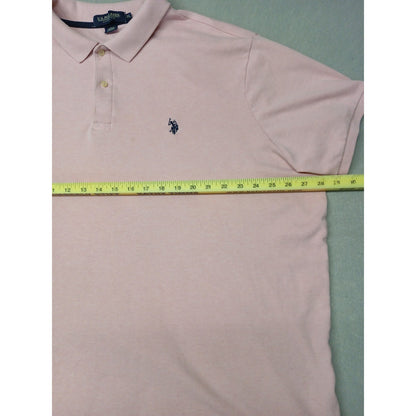 U.S. Polo Assn. (3XL) Men's Pink Luxury Feel Polo Shirt