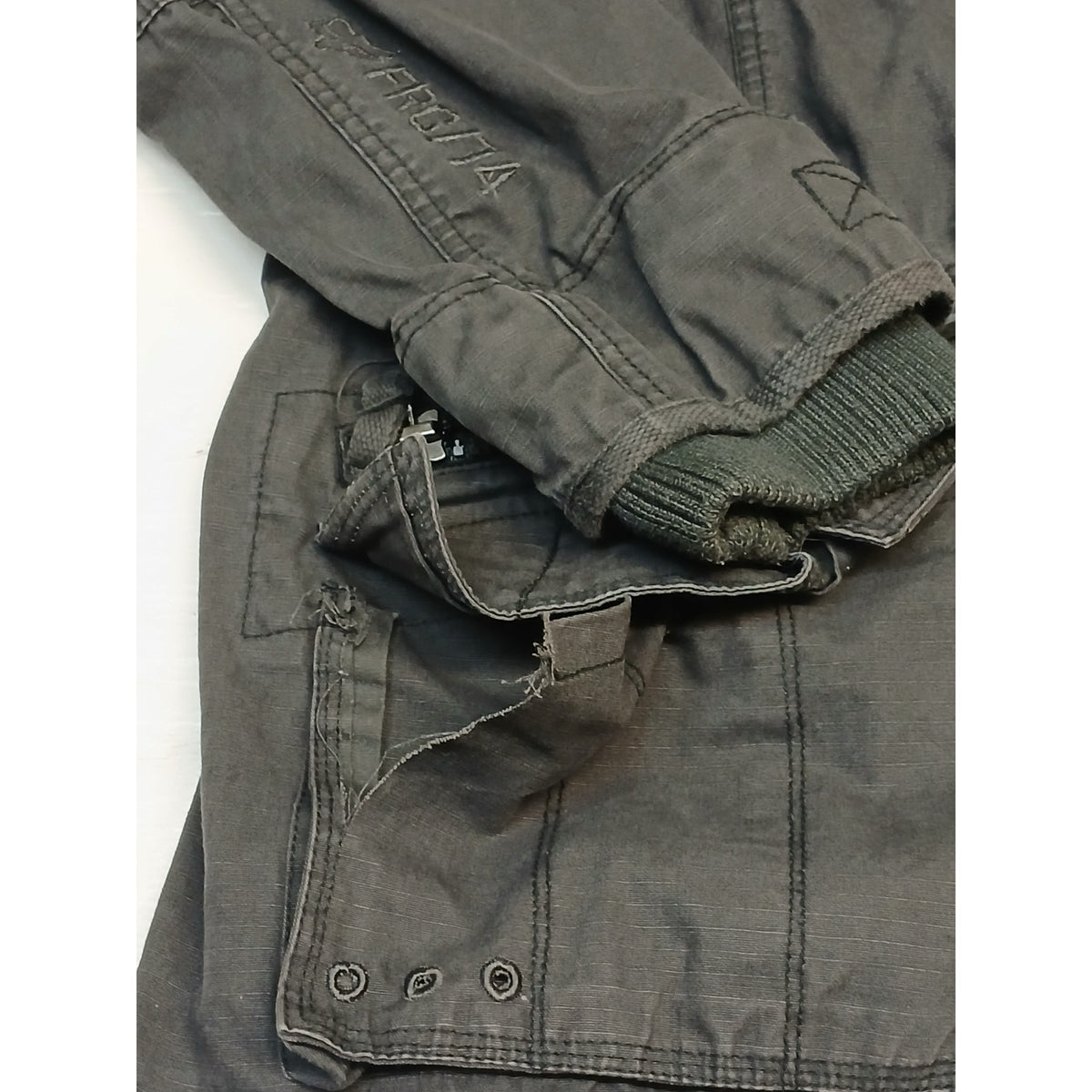 Fox Riders Co. (XL) Vintage Charcoal Heavy Cargo Jacket