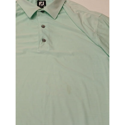 Foot Joy (XL) Teal Button Collar Polo Short Sleeve Shirt