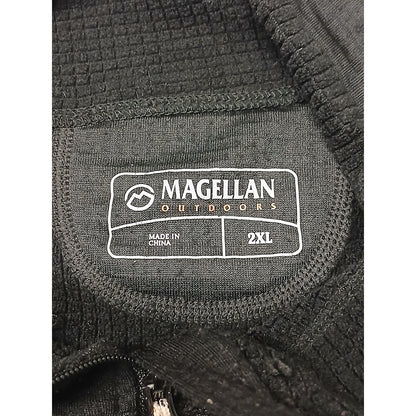 Magellan (2XL) Black Zip Pullover Waffle Plaid Sweatshirt