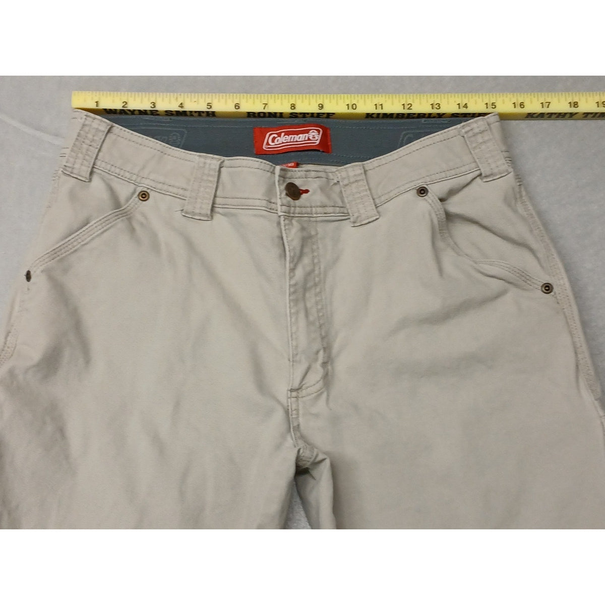 Coleman (32x30) Ivory Straight Fit Cargo Carpenter Jeans