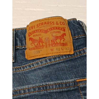Levi's (42x32) Relaxed Straight Boot Cut Blue Denim Jeans