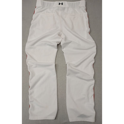 Under Armour (XL) White Red Pin Stripe Sports Stretch Pants
