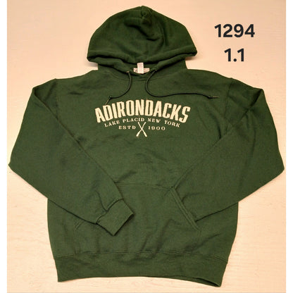 Artisan (Medium) Green Stitched Pouch Pocket Pullover Hoodie