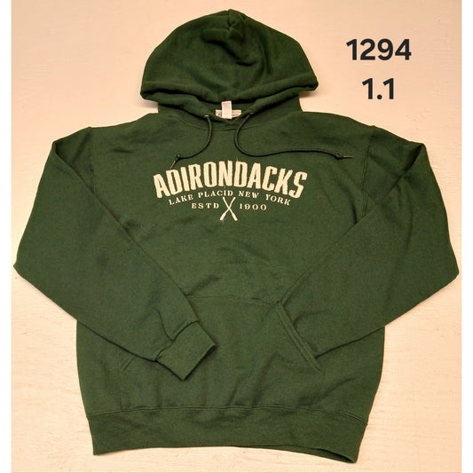 Artisan (Medium) Green Stitched Pouch Pocket Pullover Hoodie
