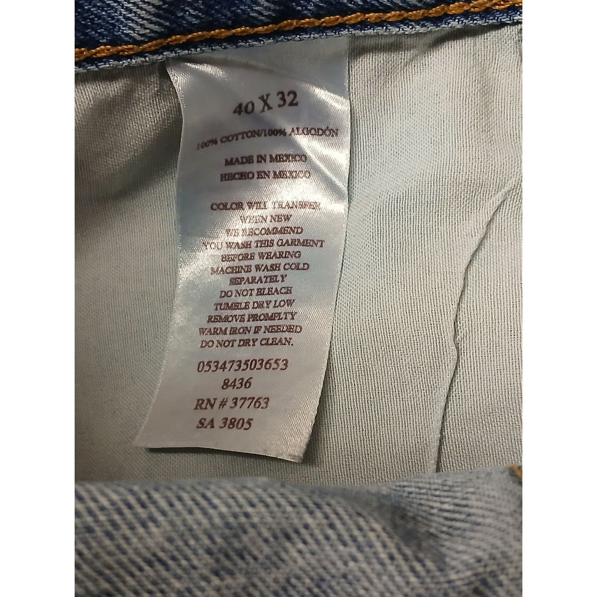 Members Mark (40x32) Men's Straight Fit Blue Denim Jeans