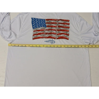 Reel Life (XL) White Dri-Fit Long Sleeve Pullover Shirt