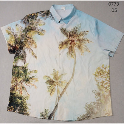 Men's (XL) Tropical Casual Summer Top Button Shirt