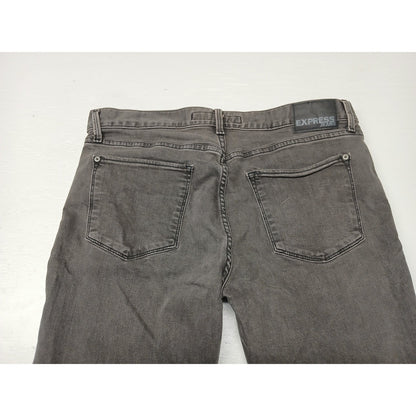Express Jeans (36x32) Black Faded Rocco Slim Skinny Jeans
