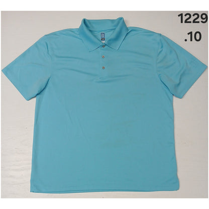 PGA Tour (2XL) Light Blue AirFlux Collar button Polo Shirt