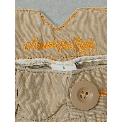American Eagle (4) Mid Rise Beige Khaki Chino Shorts