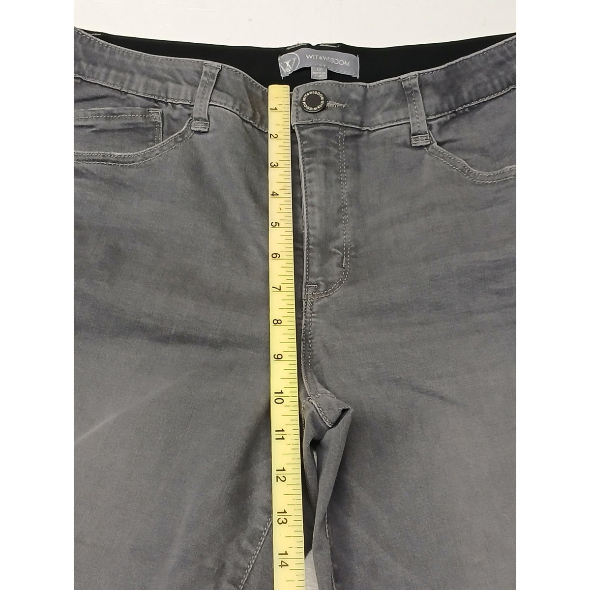 Wit & Wisdom (12) Womens Gray Relaxed Straight Fit Jeans