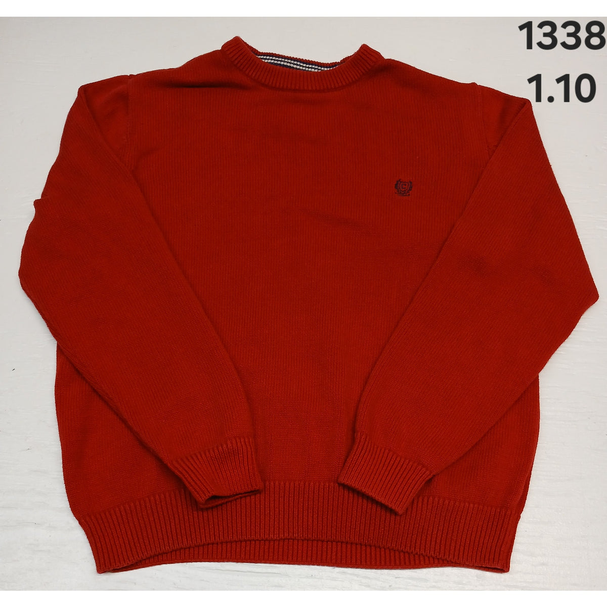 CHAPS (XL) Red Knitted Crew Neck Pullover Sweater