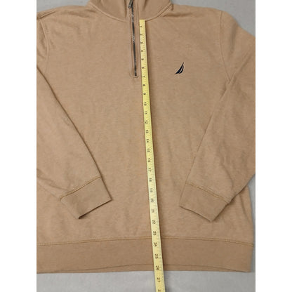 Nautica (2XL) Men's Tan Long Sleeve Zip Pullover Sweatshirt