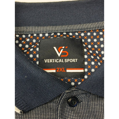 Vertical Sport (2XL) Blue Collar Button Polo Dress Shirt