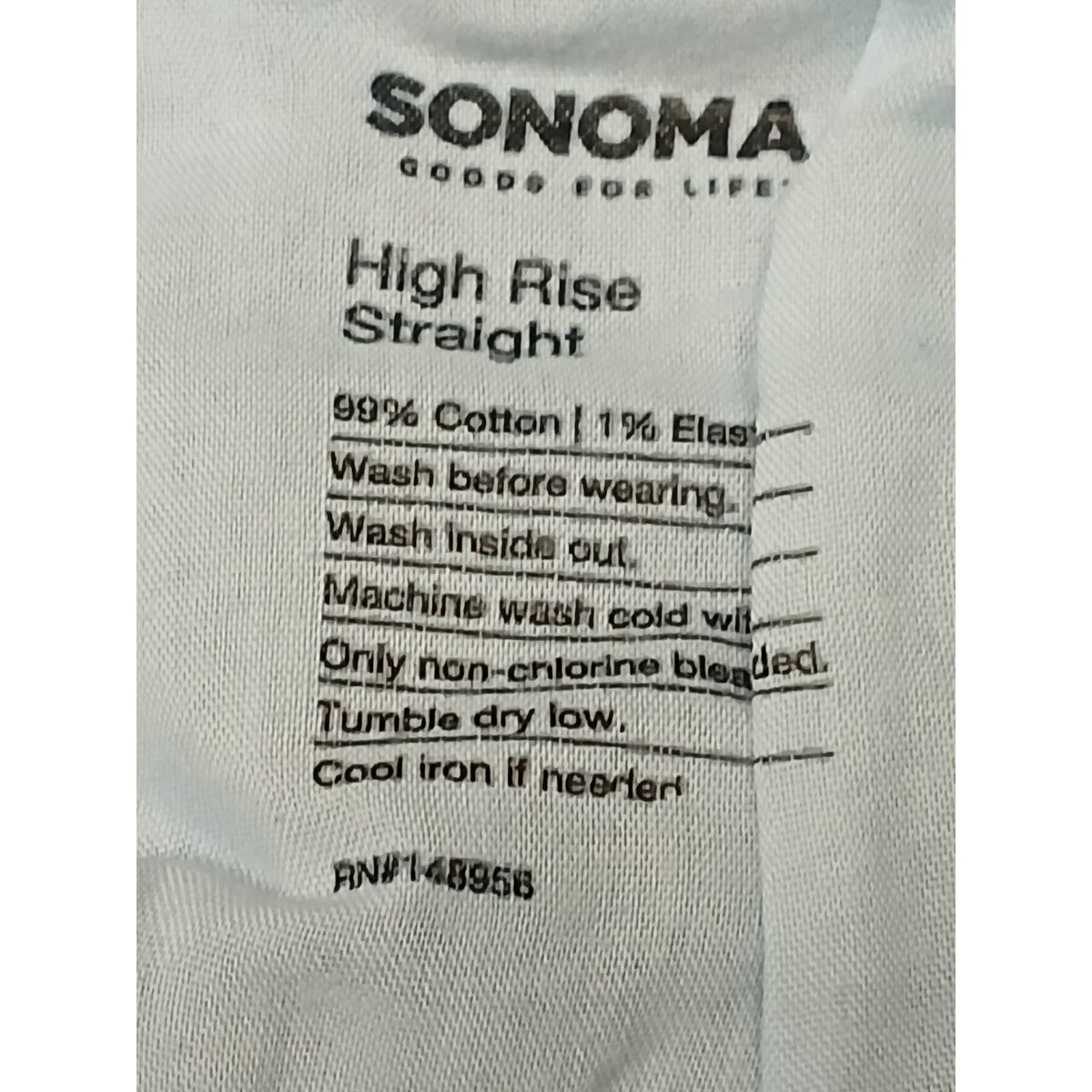 Sonoma (22W) High Rise Straight Cotton Blend Blue Denim Jeans
