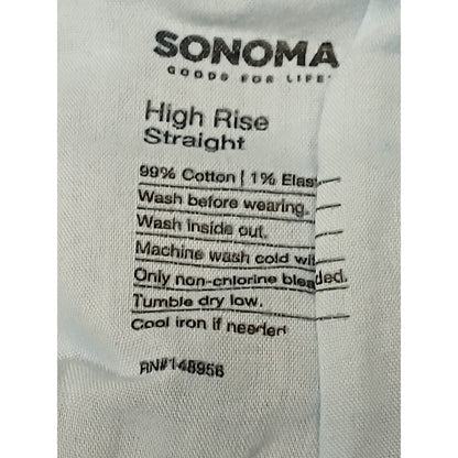 Sonoma (22W) High Rise Straight Cotton Blend Blue Denim Jeans