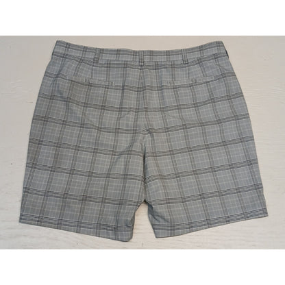 Perry Ellis (40) Gray Plaid Flat Front Dress Chino Shorts