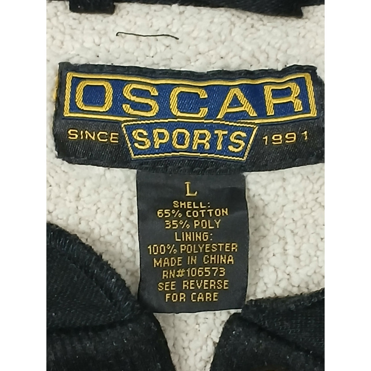 Oscar Sports (Large) Black Vintage Insulated Sweatshirt
