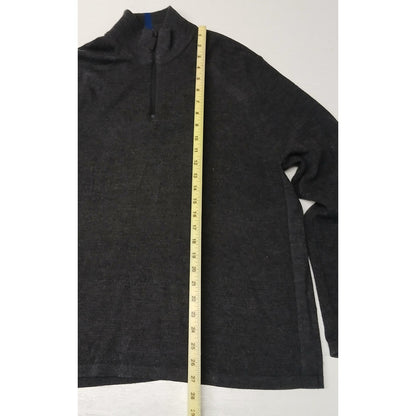 Perry Ellis Motion Merino Blend (XL) Gray Zip Sweatshirt