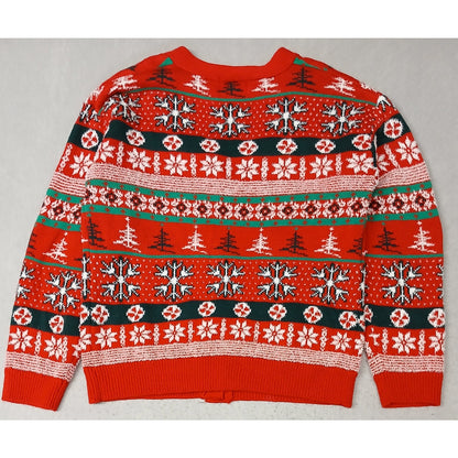 POOF (Medium)Women's Button Ugly Xmas Pullover Sweater