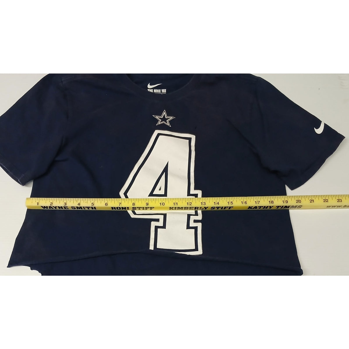 Nike Tee (Medium) Blue NFL Dallas Cowboys #4 Crop Shirt