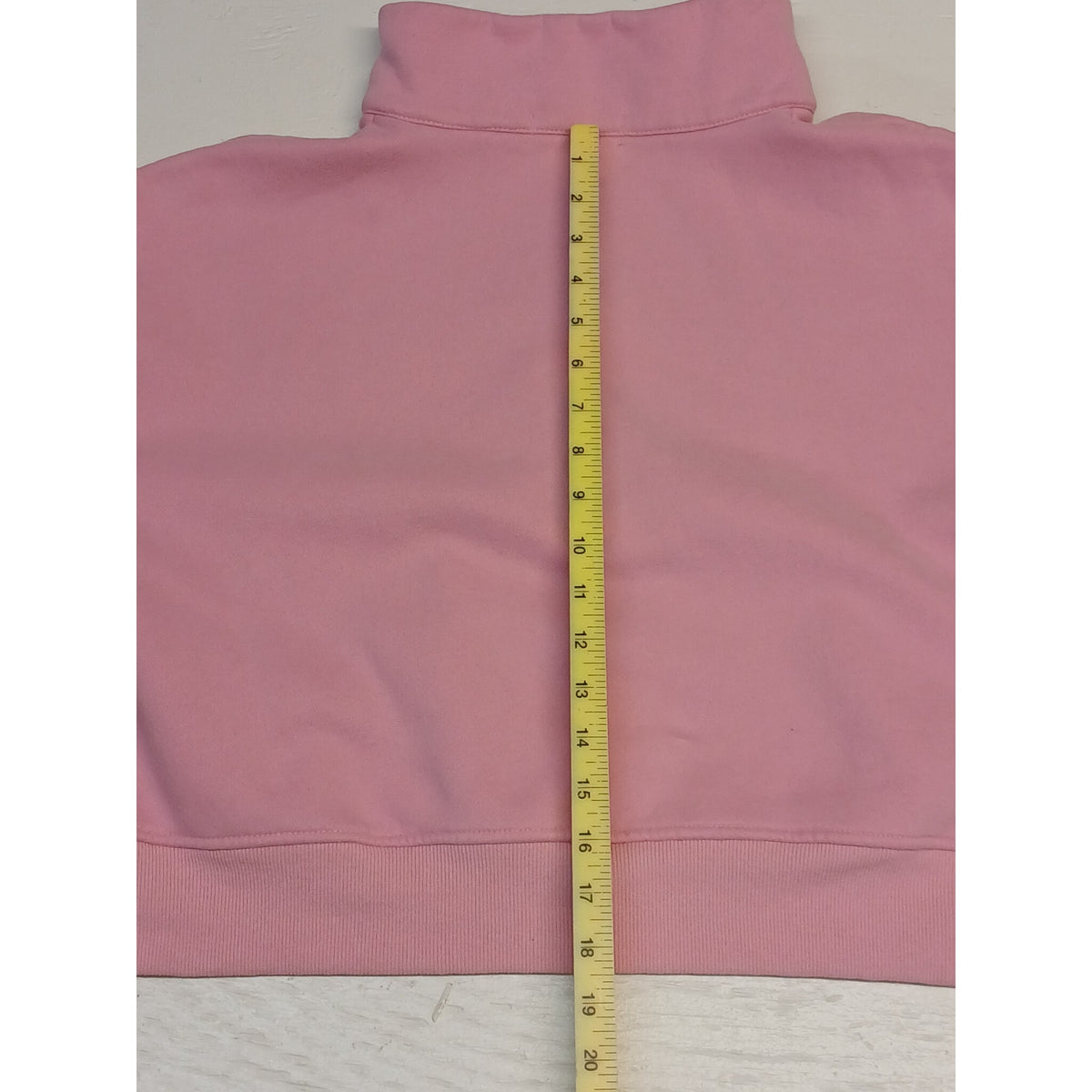 EFan (Medium) Pink 1/4 Zip Cropped Pullover Sweatshirt