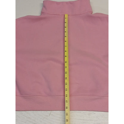 EFan (Medium) Pink 1/4 Zip Cropped Pullover Sweatshirt