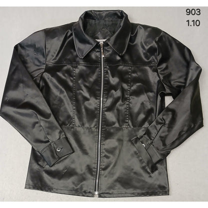 RAVE (Large) Women's 90's Black Faux Leather Zip Jacket