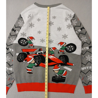 FI (XL) Multicolor Crew Neck Knitted Pullover Xmas Sweater