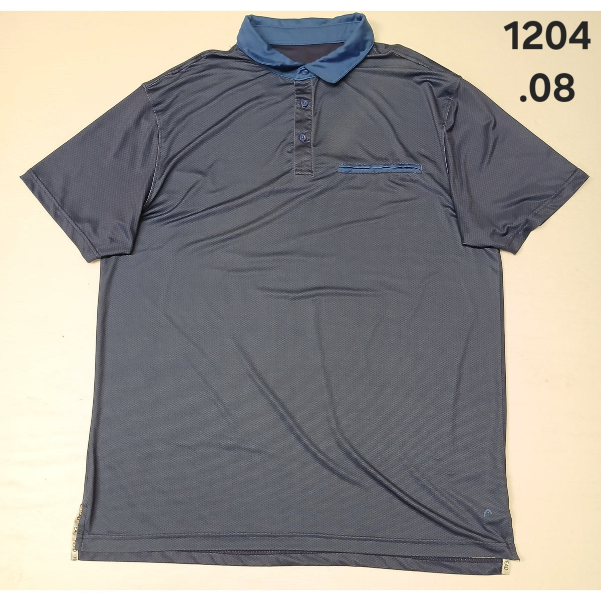 HEAD Golf (2XL) Blue Collar Button Short Sleeve Polo Shirt