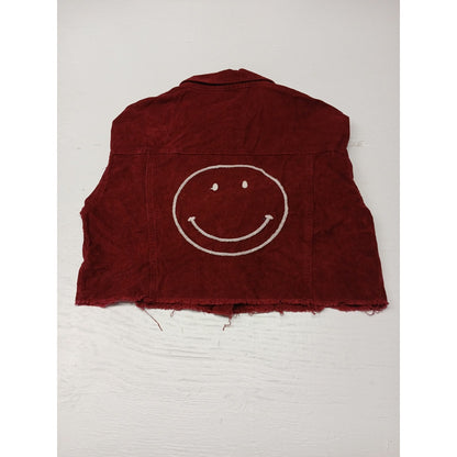 Impressions (Medium) Maroon  Corduroy Crop Trucker Jacket