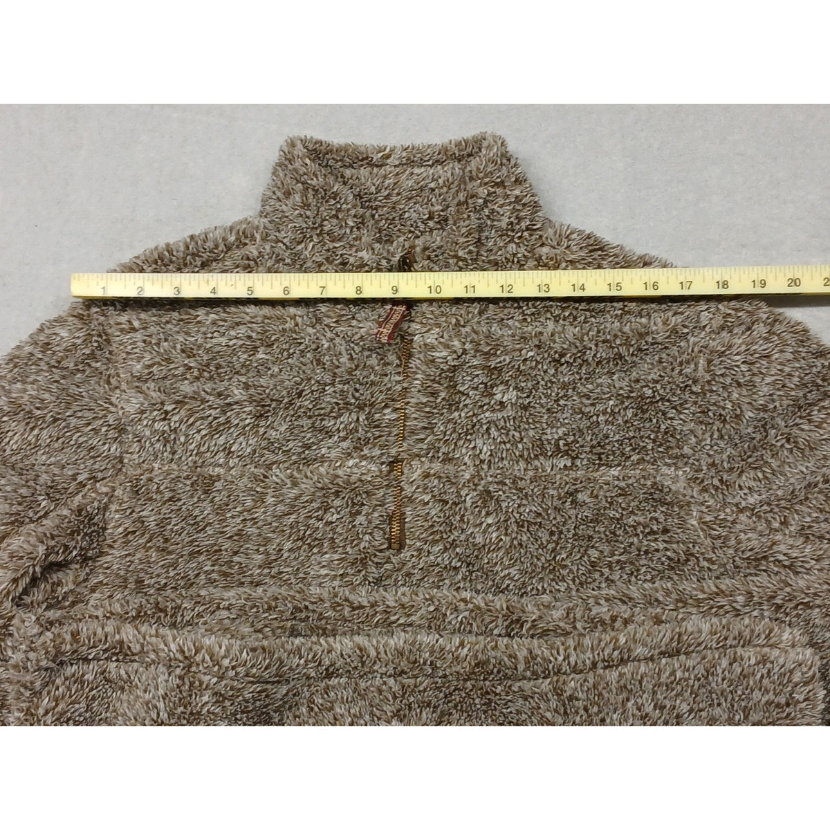 Alpine Sherpa (Medium) Brown Quarter Zip Pullover Sweatshirt