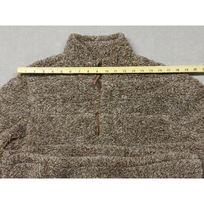 Alpine Sherpa (Medium) Brown Quarter Zip Pullover Sweatshirt