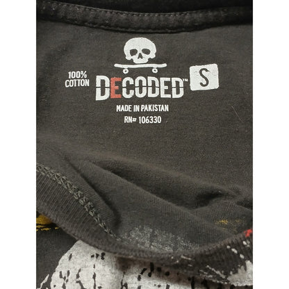 Decoded (Small) Black Cotton Crew Neck Short Sleeve Tshirt