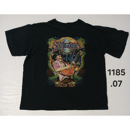 Carlos Santana (25x27) Black Short Sleeve Crew Neck TShirt
