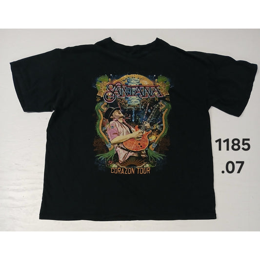 Carlos Santana (25x27) Black Short Sleeve Crew Neck TShirt