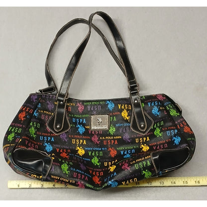 U.S. Polo Assn. Nylon Multicolor Logo Shoulder Tote Bag