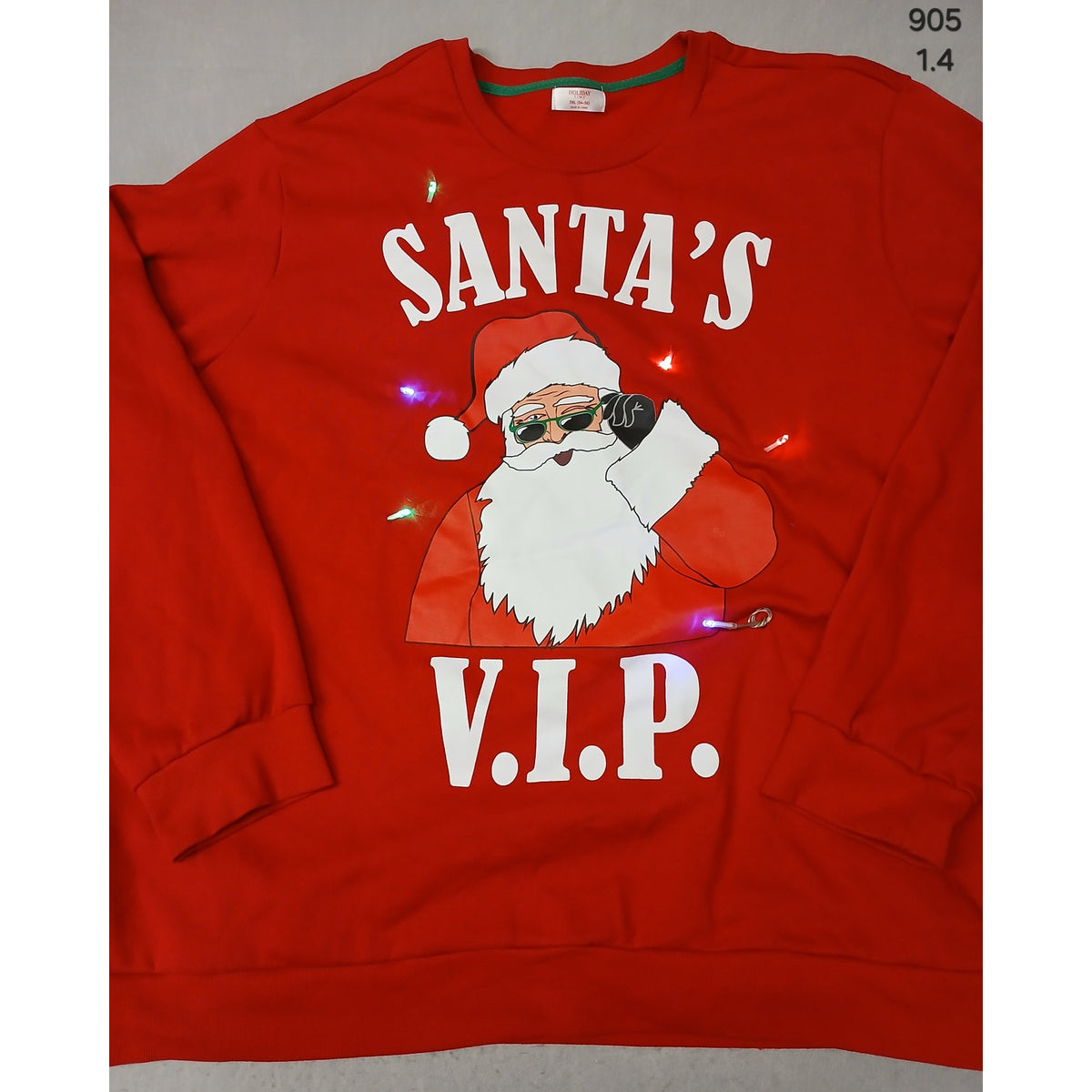 Holiday Time (3XL) Lite Up Red Crew Neck Pullover Sweatshirt