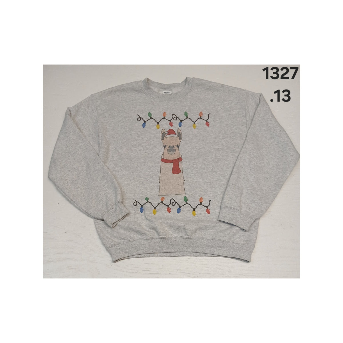 Gildan (Medium) Gray Funny Xmas Lama Ugly Pullover Sweater