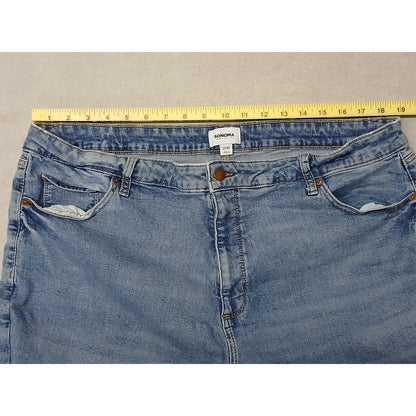 Sonoma (22W) High Rise Straight Cotton Blend Blue Denim Jeans