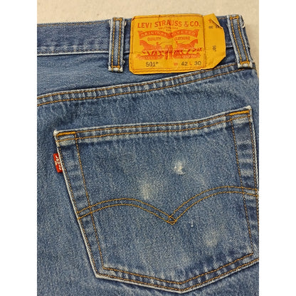 Levis (42x30) Men's Tapered Straight Leg Fit Blue Denim Jeans