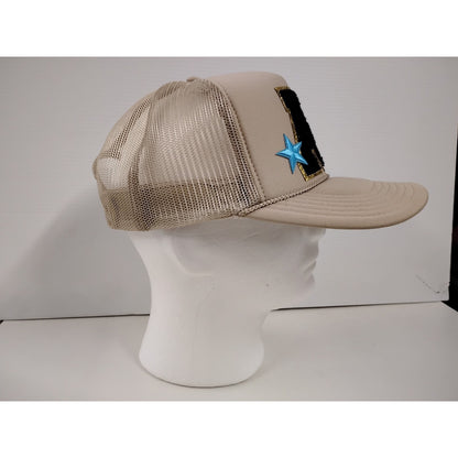 Otto Letter A with Smile Emoji (OSFM) Beige Snapback Cap