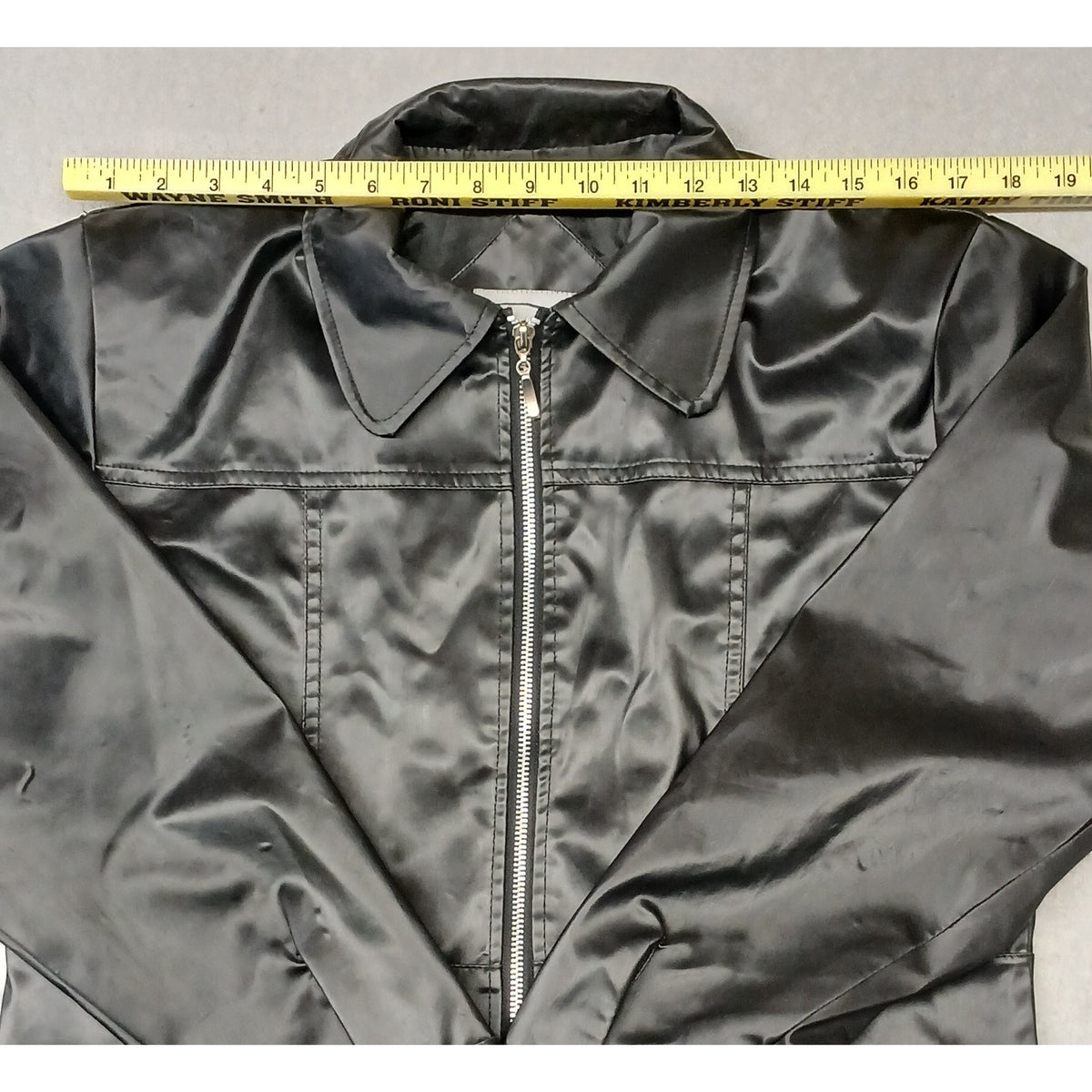 RAVE (Large) Women's 90's Black Faux Leather Zip Jacket