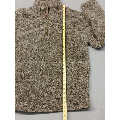Alpine Sherpa (Medium) Brown Quarter Zip Pullover Sweatshirt