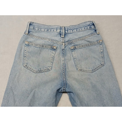 Forever 21 (24) Rugged Relaxed High Ankle Blue Denim Jeans