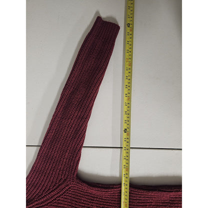 Charlotte Russe (Small) Women's Maroon V-Neck Sweatshirt