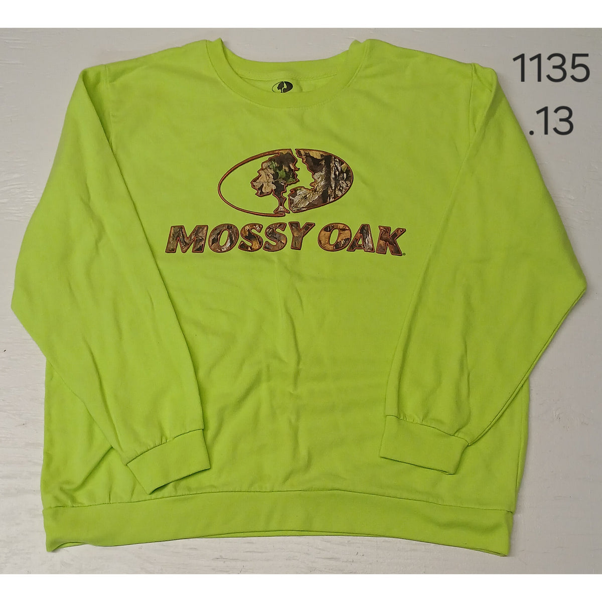 Mossy Oak (XL) Neon Green Long Sleeve Pullover Sweatshirt