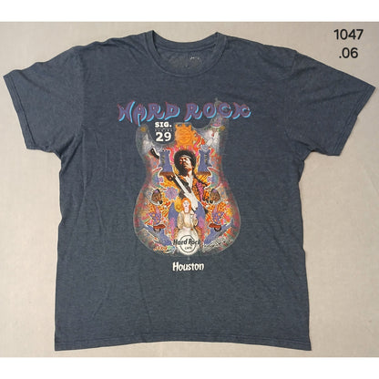 Hard Rock Cafe (24x22") Gray Jimmy Hendrix Houston Tee Shirt