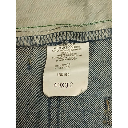 Cremieux (40x32) Relaxed Baggy Straight Fit Blue Denim Jeans